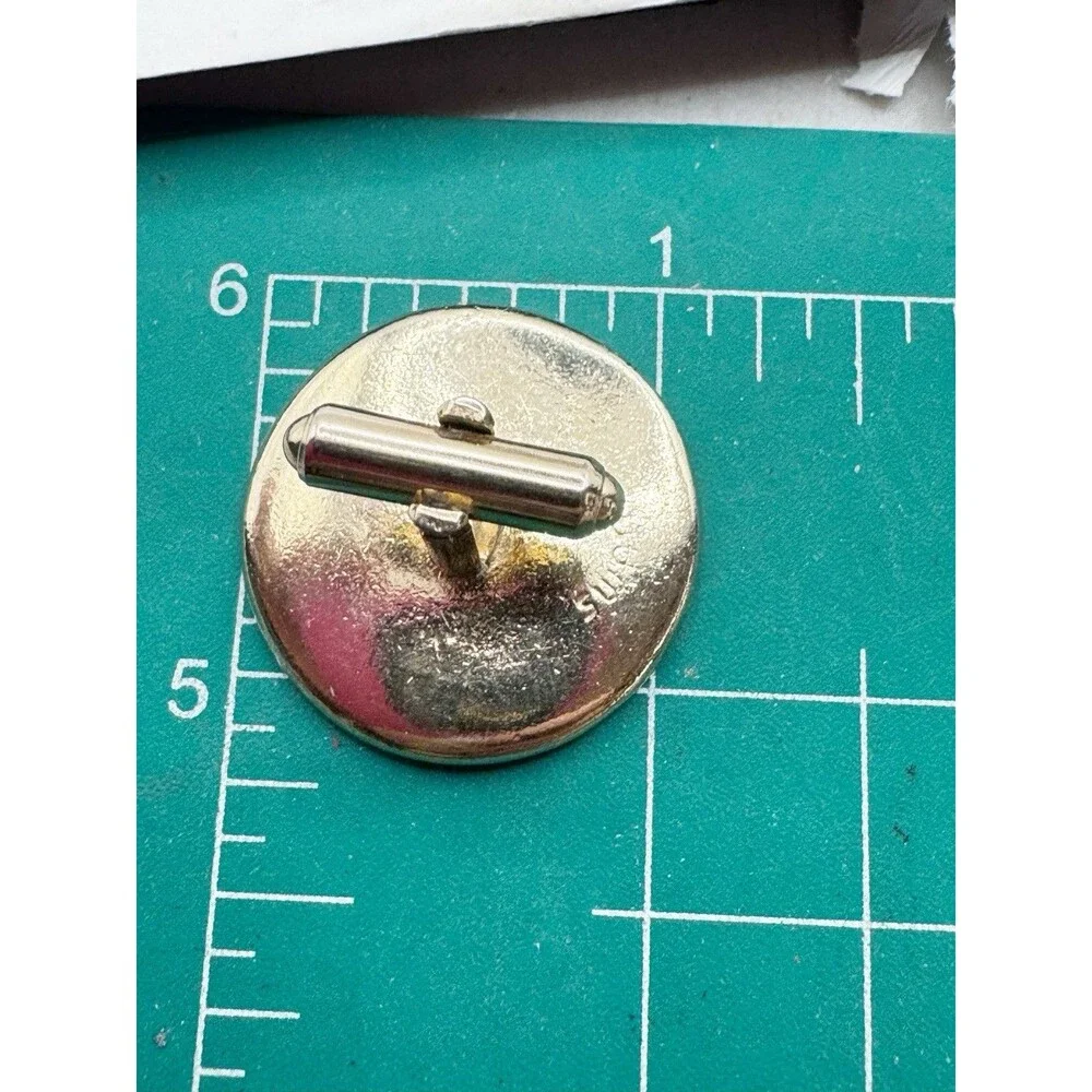 Vintage Mens Swank Centurion Roman Soldier Goldtone & Black Cufflinks